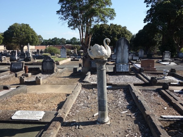 swan on grave